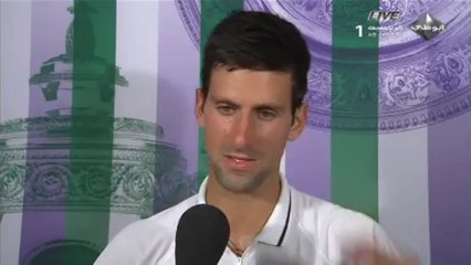 Djokovic interview after defeating Haas - R4 Wimbledon 2013