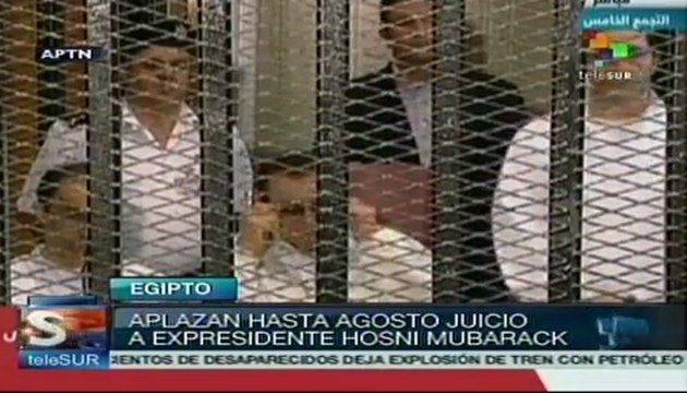 Aplazan hasta agosto juicio a Hosni Mubarack