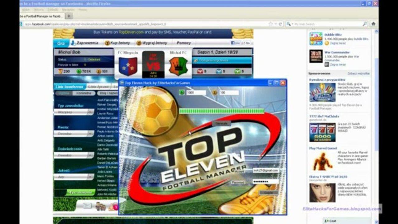 Top Eleven Hack Tool for Tokens and Money (2013).mp4