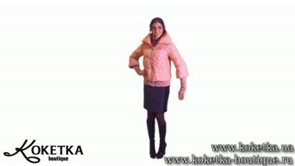 KOKETKA BOUTIQUE - Короткий двойной пуховик розового цвета с гипюром