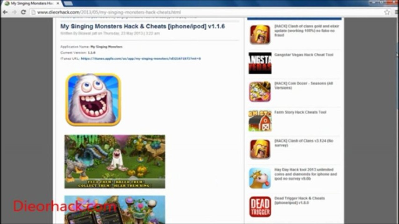 My Singing Monsters Hack Unlimited Gems and Gold No survey