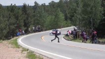 Pikes Peak 2013 - Sebastien Loeb about to have an accident with public