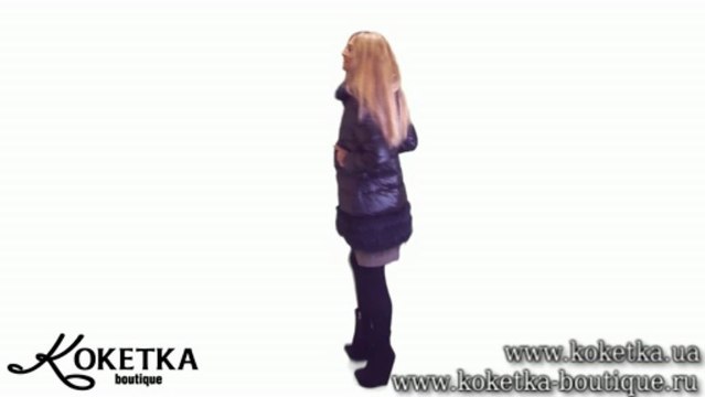KOKETKA BOUTIQUE - Черный пуховик с меховым декором