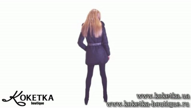 KOKETKA BOUTIQUE - Черный пухови с поясом под рептилию