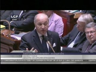 Réponse de Laurent Fabius à une question d'actualité à l'Assemblée nationale sur les relations franco-américaines (03.07.2013)