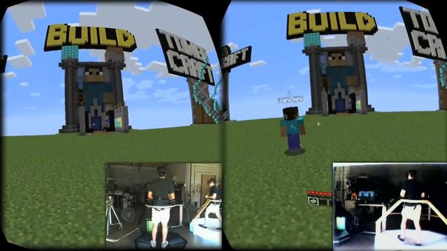 Virtuix Omni + Oculus Rift - Minecraft Multiplayer Gameplay