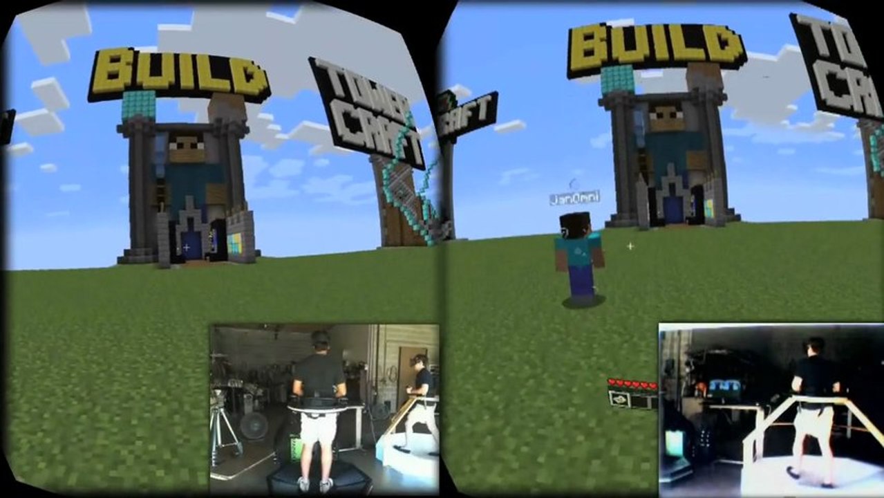 Virtuix Omni + Oculus Rift - Minecraft Multiplayer Gameplay