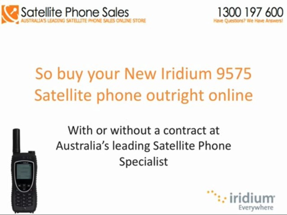 Who Sells The 9575 Iridium Satellite Phone In Australia With No Contract