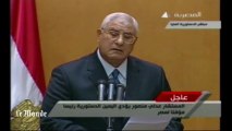 Adly Mansour prête serment comme président égyptien par intérim