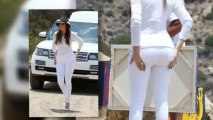 Khloe Kardashian Shows Off Her Perfect Curves in An All-White Outfit