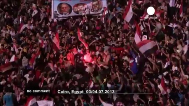 Protesters erupt in joy as army ousts Morsi - no comment