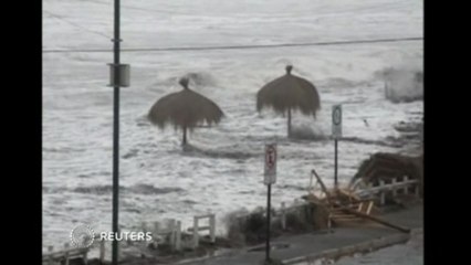 Massive ocean swells pound Chile's coastline