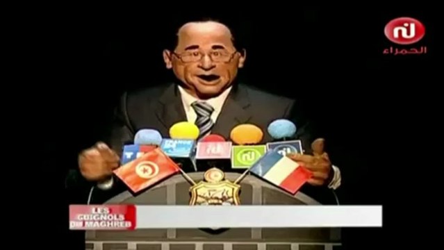 Hollande en Tunisie vue par les Guignols... du Maghreb