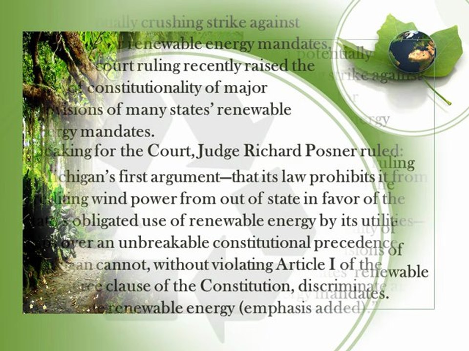 Crown Capital International Relations Management - Constitutionality of Renewable Energy Mandates in Question