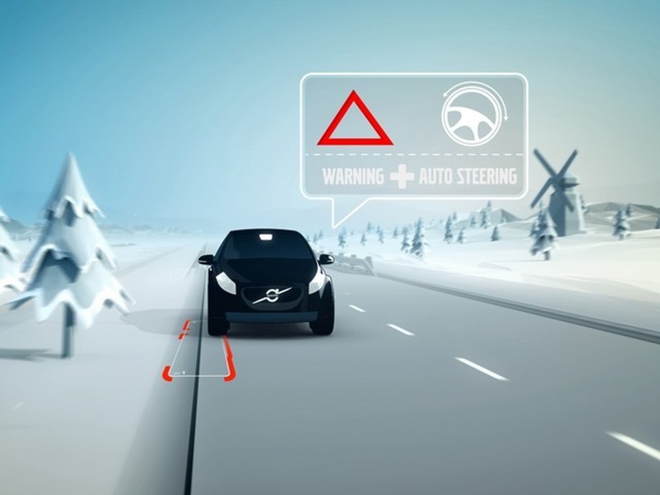 Système Volvo de détection des bords de route et des glissières de sécurité avec assistant directionnel