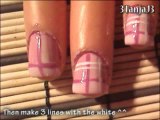 *Pink Plaid & Black Hearts* Nail Art Design For Short Nails