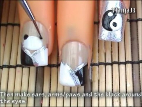 Asian Themed: *YinYang + Panda* Nail Art Design Tutorial