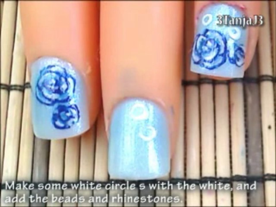 *Roses At Night* Nail Art Design Tutorial - Short Nails