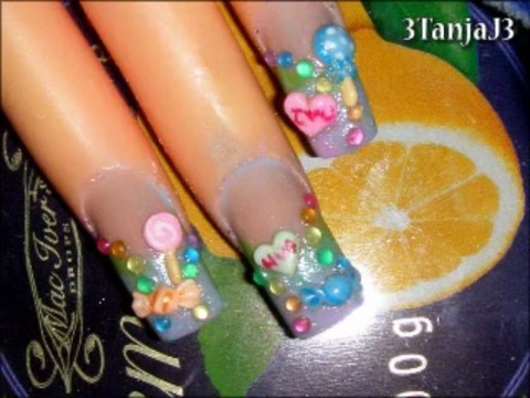 Sweets: *Candy Rainbow* 3D Acrylic Nail Art Design