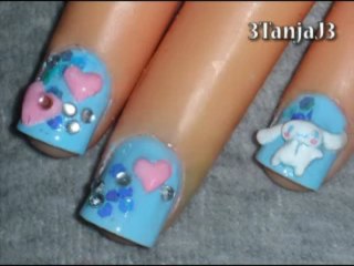 Sanrio #8; *Cinnamoroll - Short Nail Art Design* 3D Acrylic