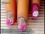 *Rosy Laces, W/ Hello Kitty* 3D Acrylic Nail Art Design Tutorial