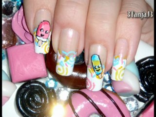 Sweets: Easy Cute Popsicle / Creamsicle Nail Art Design