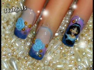 Disney: *Princess Jasmine* 3D Acrylic Nail Art Design