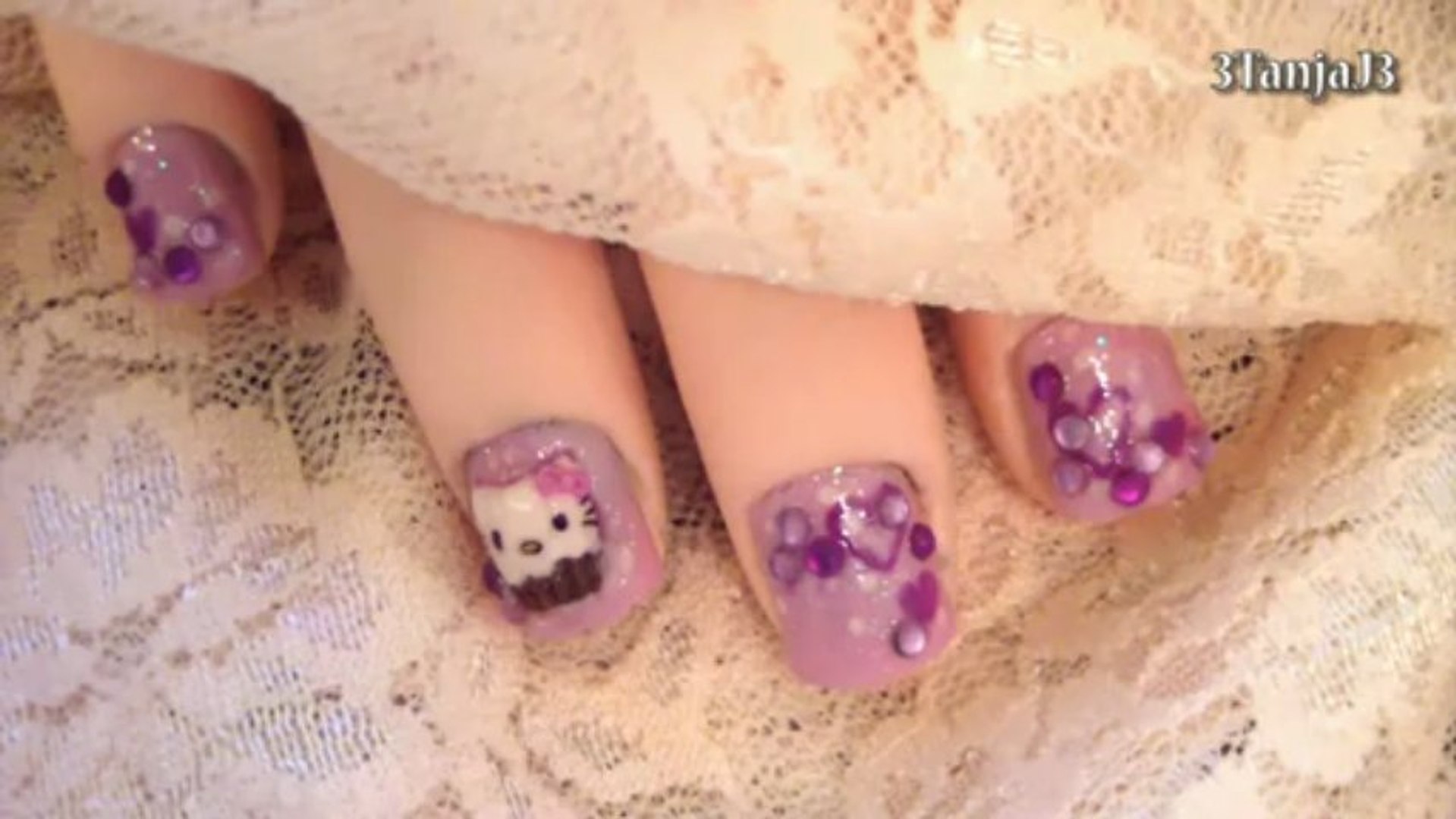 Sanrio #10, Sweets: Cute Hello Kitty Cupcake 3D Acrylic Nail Art Design  Tutorial - Short Nails - video Dailymotion