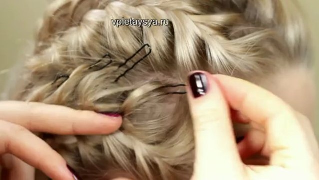 Прическа из косичек Вечерняя . Evening hairstyle of braids