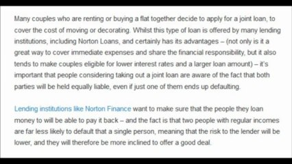 Norton loans - Joint loans and what to expect