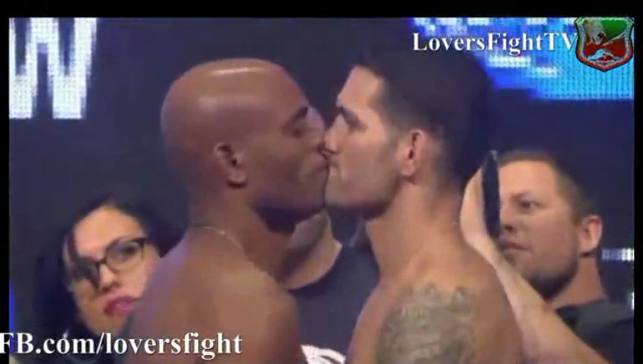 anderson silva vs chris weidman face to face (kiss)