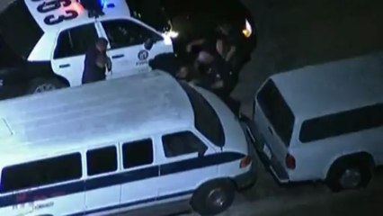 Police car chase on the streets of Los Angeles