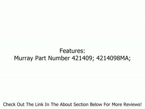 Murray 421409MA Backside Idler Pulley with Approx. 3-3/8-Inch Outside Diameter Review