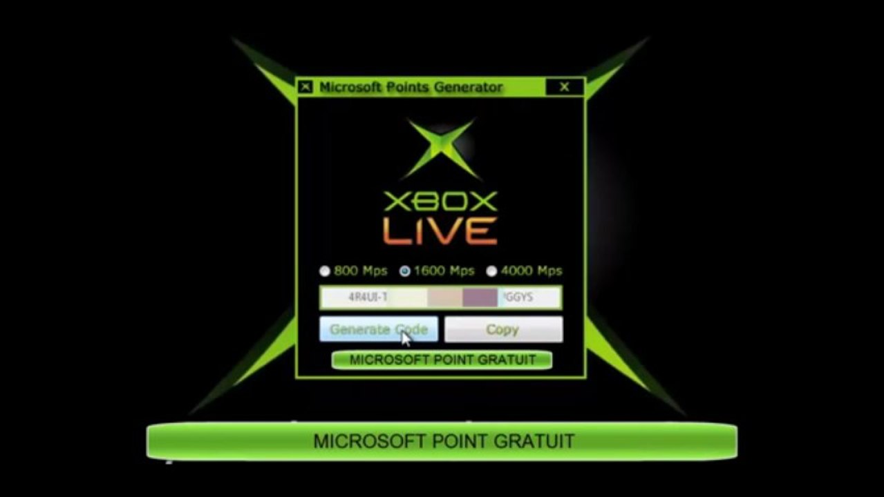 [Released july 2013] Xbox Live Microsoft Points Generator