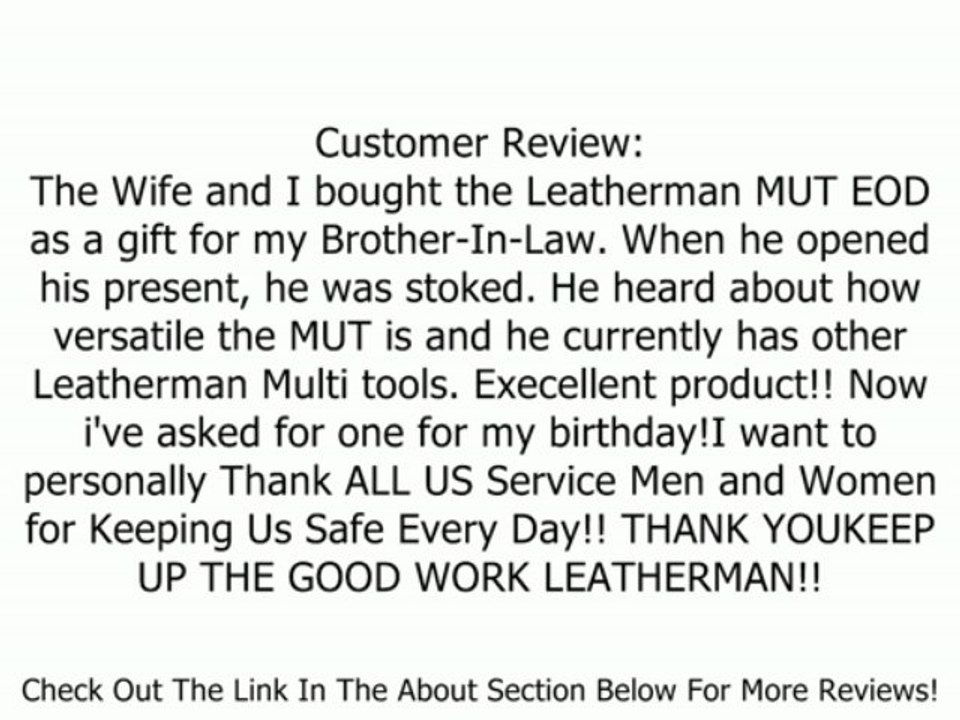 Leatherman 850032 MUT EOD Multi-Tool Review