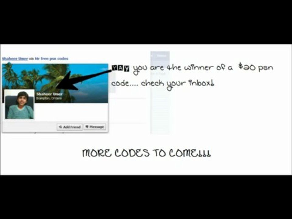 Facebook psn code winner #1 - YouTube