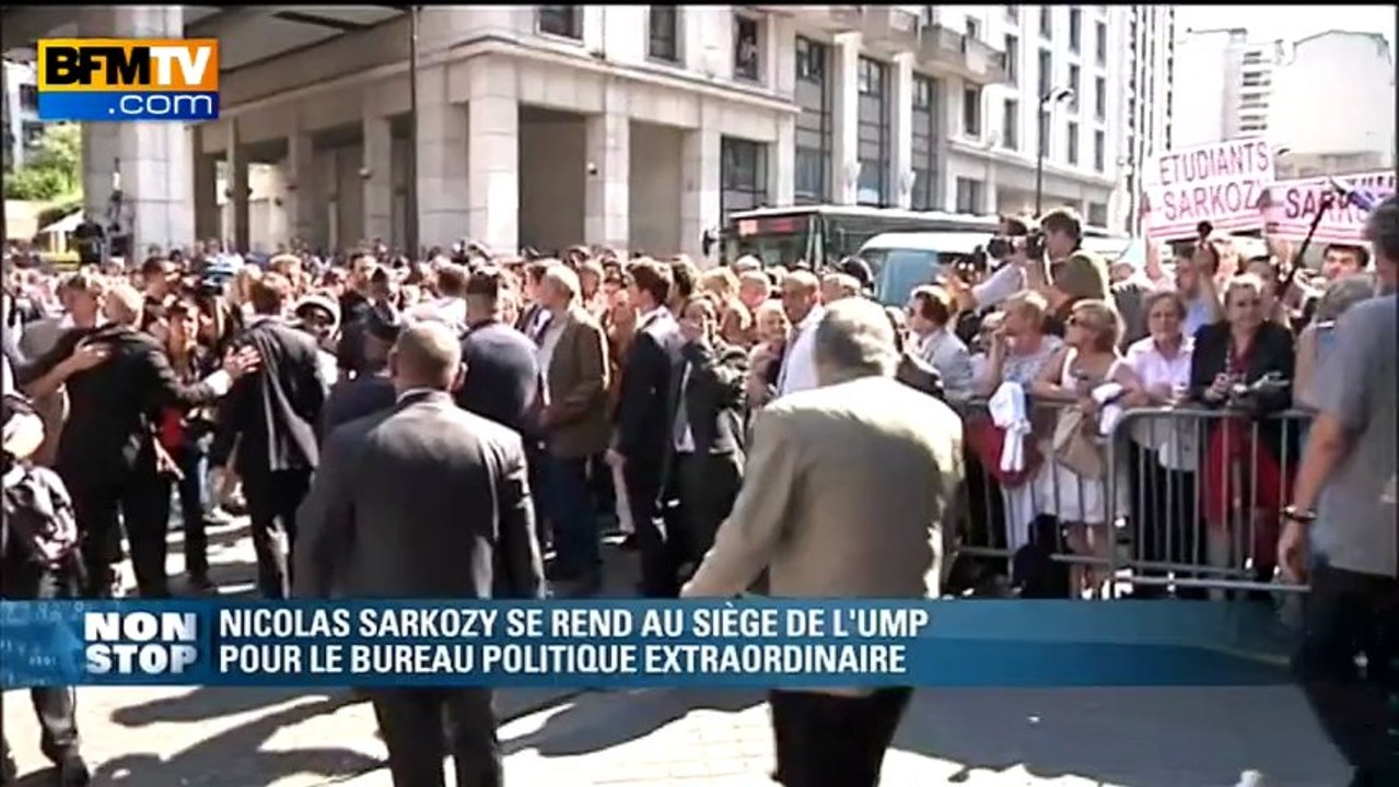 Arrivée de Nicolas Sarkozy au siège de l'UMP pour la 1ère fois depuis 2007 - 08/07