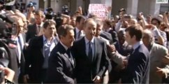 L'arrivée mouvementée de Nicolas Sarkozy au siège de l'UMP