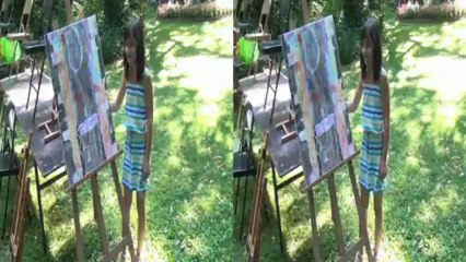 Peintre dans la rue  Pézenas 2013