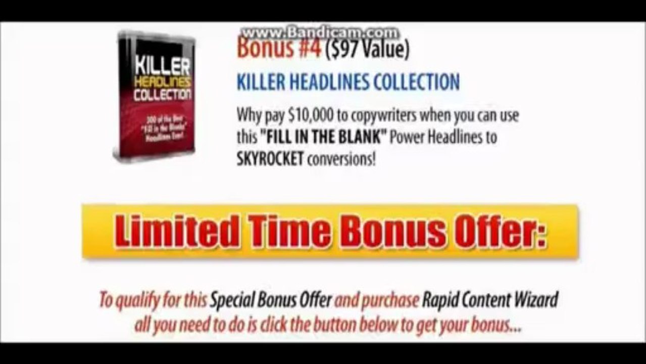 RapidContentWizard Bonuses Package Offer | content creation services