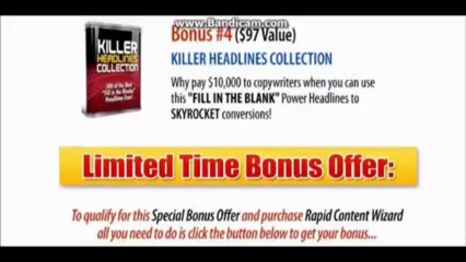 RapidContentWizard Bonuses Package Offer | content creation services