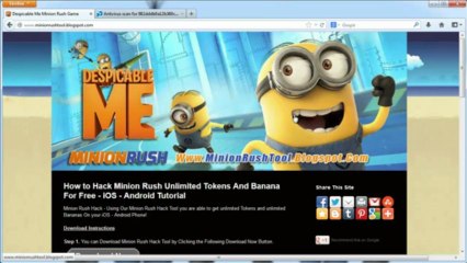 Minion Rush Unlimited Tokens Hack Tool Free Downlaod