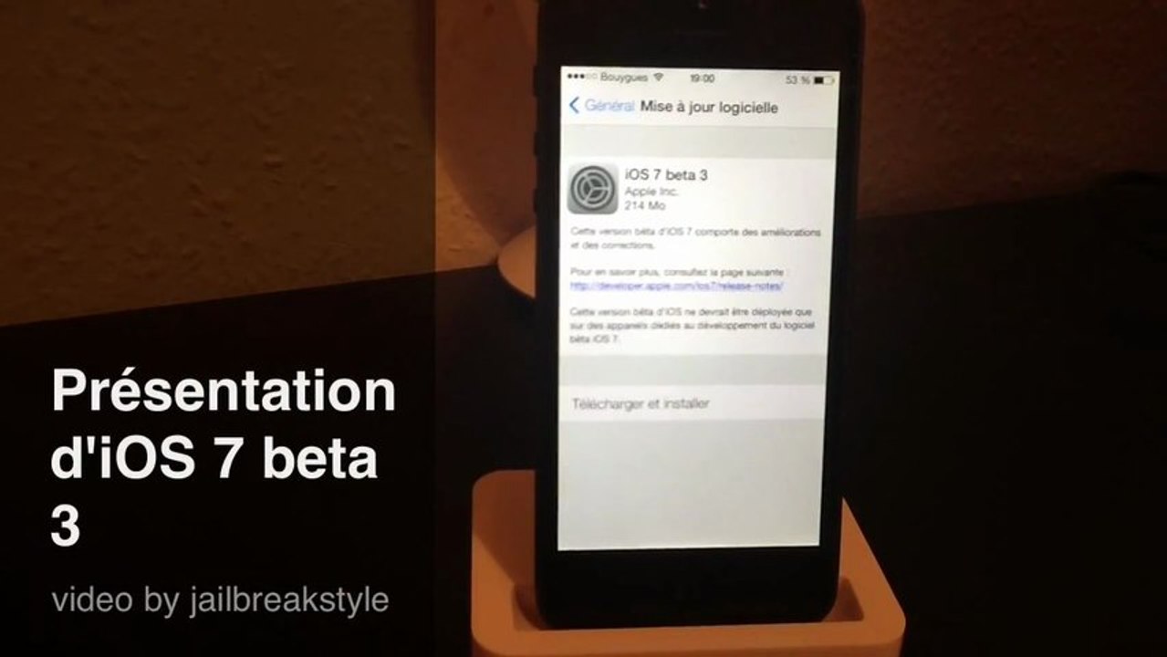 Présentation d'iOS 7 beta 3
