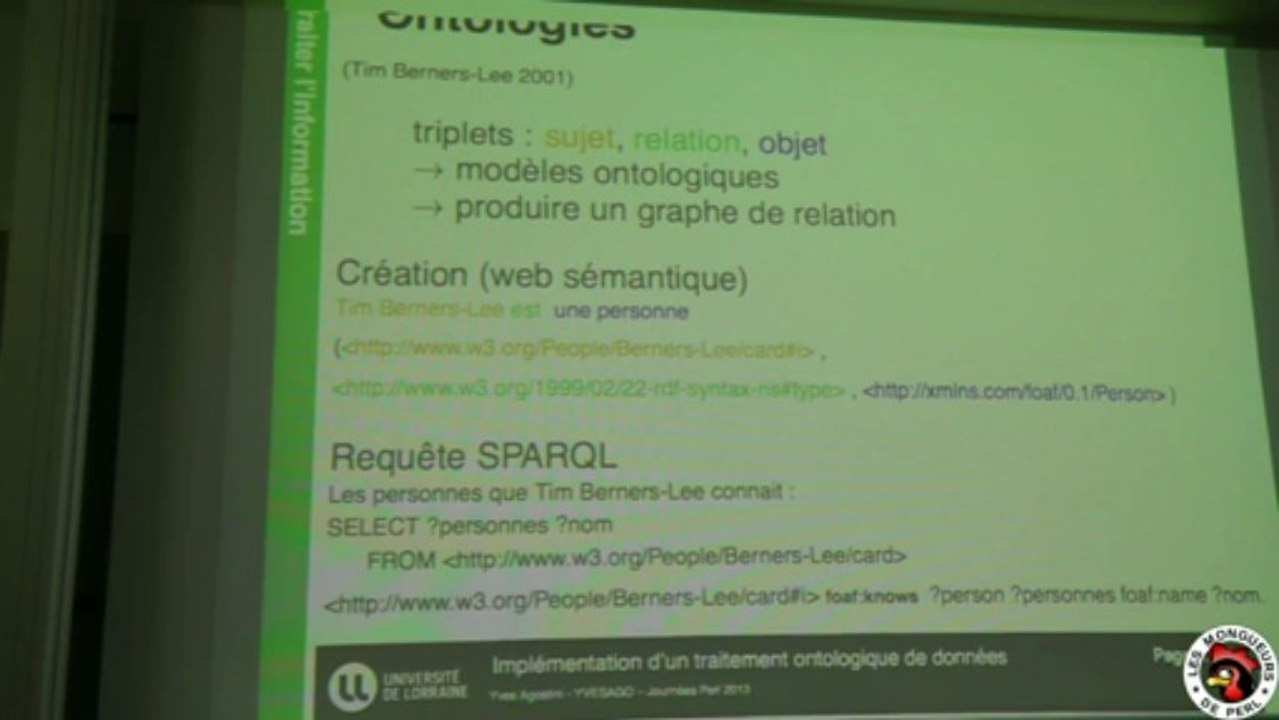 [FPW 2013] Implémentation d'un traitement ontologique de données