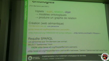 [FPW 2013] Implémentation d'un traitement ontologique de données