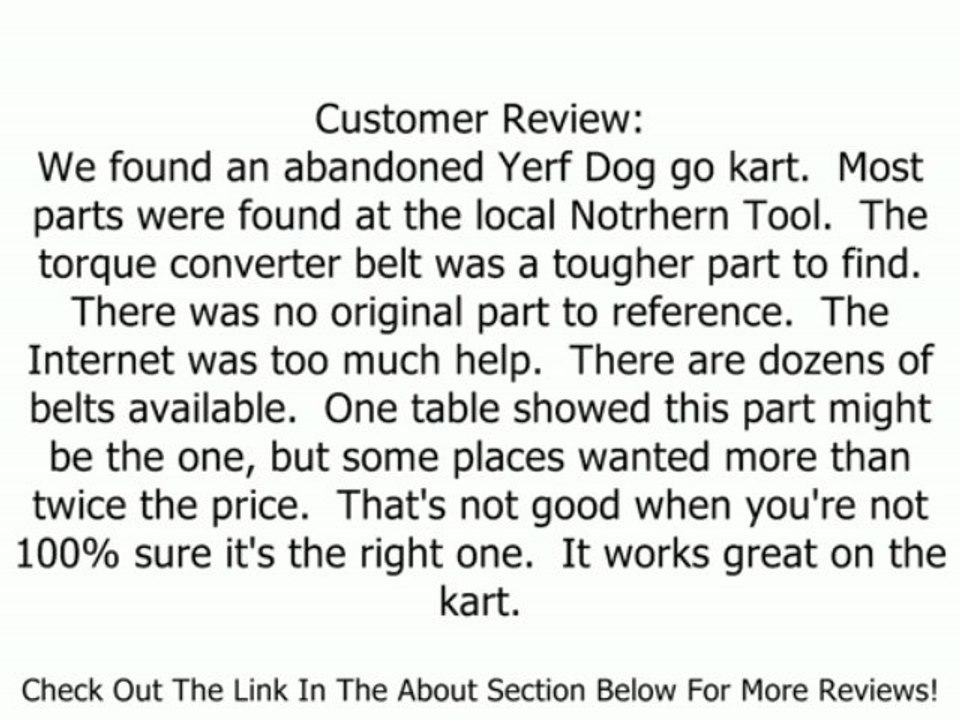 Replacement Go Cart Belt For Comet 203591, Yerf Dog Q43103W, Q43203W, Kartco 7655 Review