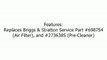 Briggs & Stratton Premium Air Filter Cartridge 12-28 HP Intek V-Twin Engines 5069H Review