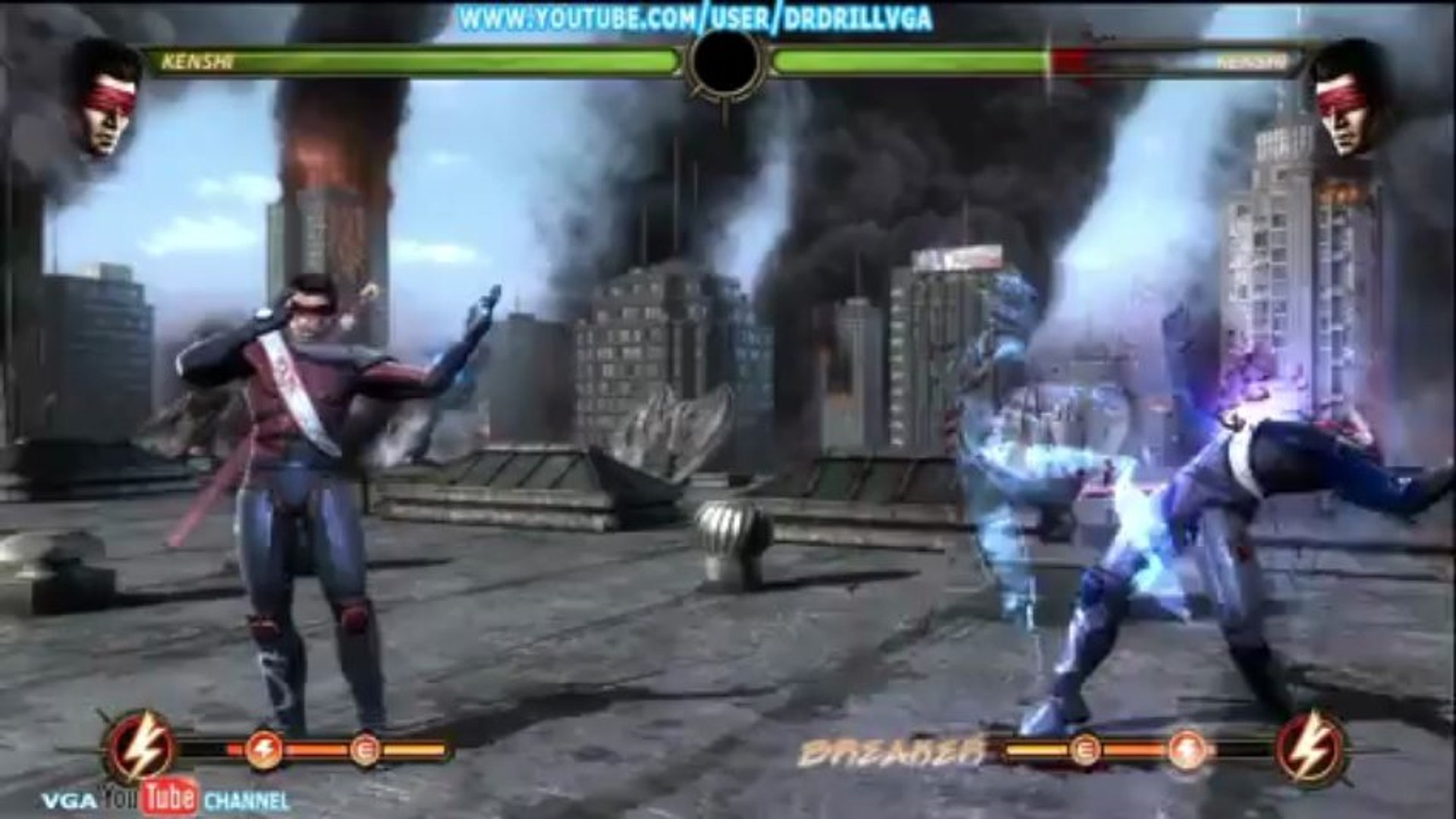 Mortal Kombat 9 Kenshi DlC Gameplay With Both Fatalities HD 720p