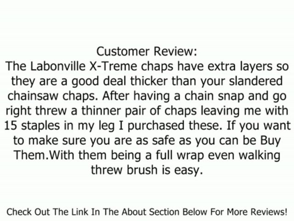 Labonville X-Treme Competition Chainsaw Safety Chaps Review