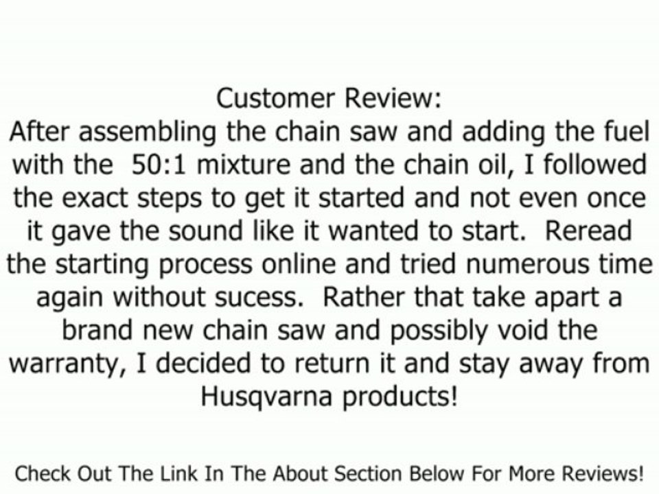 Husqvarna 445 18-Inch 45.7cc 2-Stroke Gas Powered Chain Saw Review